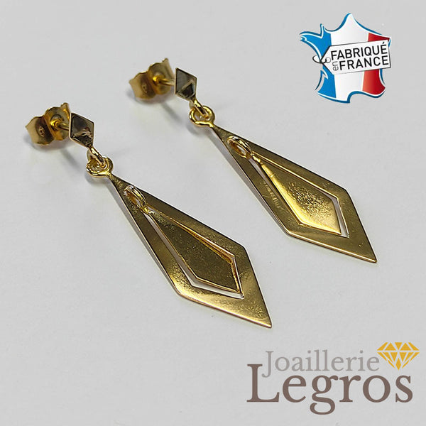 Boucles D'oreilles Pendantes Unoaerre – Laiton Argenté, Design Sasso Col, Fait Main Italie
