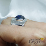 Bijou Bague Lapis Lazuli ouverte en argent 925 joaillerie legros bijouterie