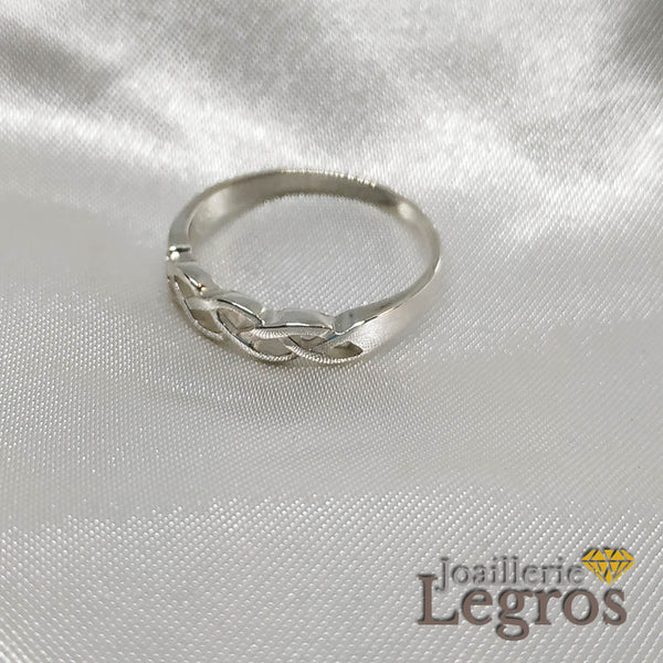 Bague En Argent Massif 925 Style Tressé - Taille 54 - Excellent état
