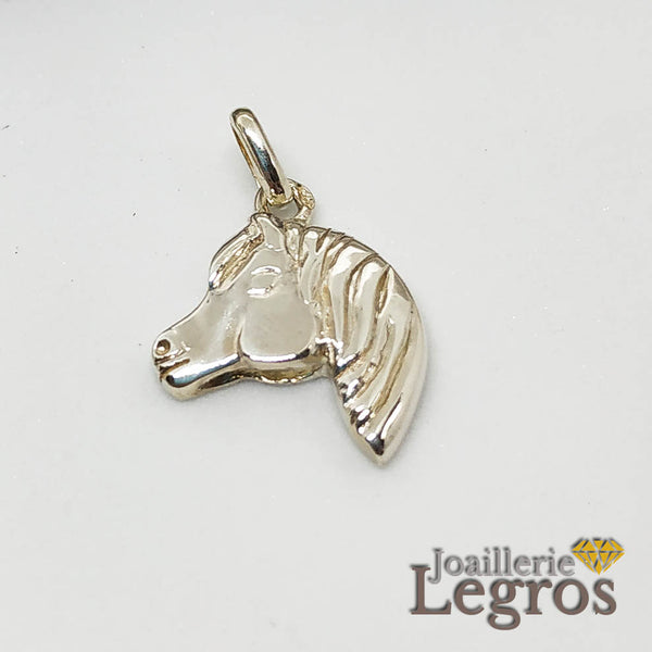 Pendentif Médaille cheval Plaque en argent 925 – Joaillerie Legros