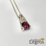 Bijou Pendentif tourmaline rose en or gris 18 carats joaillerie legros bijouterie