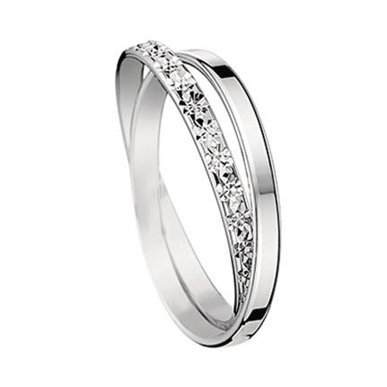 Bijou Alliance croisée 2 anneaux entrelacés or blanc 18 carats joaillerie legros bijouterie