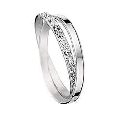 Bijou Alliance croisée 2 anneaux entrelacés or blanc 18 carats joaillerie legros bijouterie