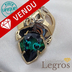 Bijou Pendentif Coeur d'Amazonie avec Tourmaline verte en or jaune 18 carats joaillerie legros bijouterie
