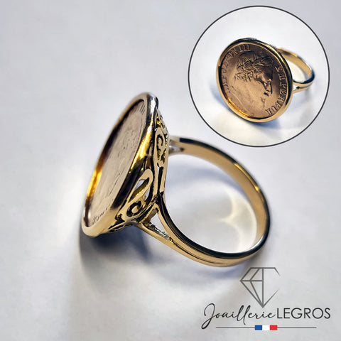 Bague Acier Inoxydable Bague En Piece De Monnaie Bague Or Piece