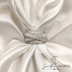 Bijou Bague Pavage Diamants Multi Croisé – Place Vendôme joaillerie legros bijouterie