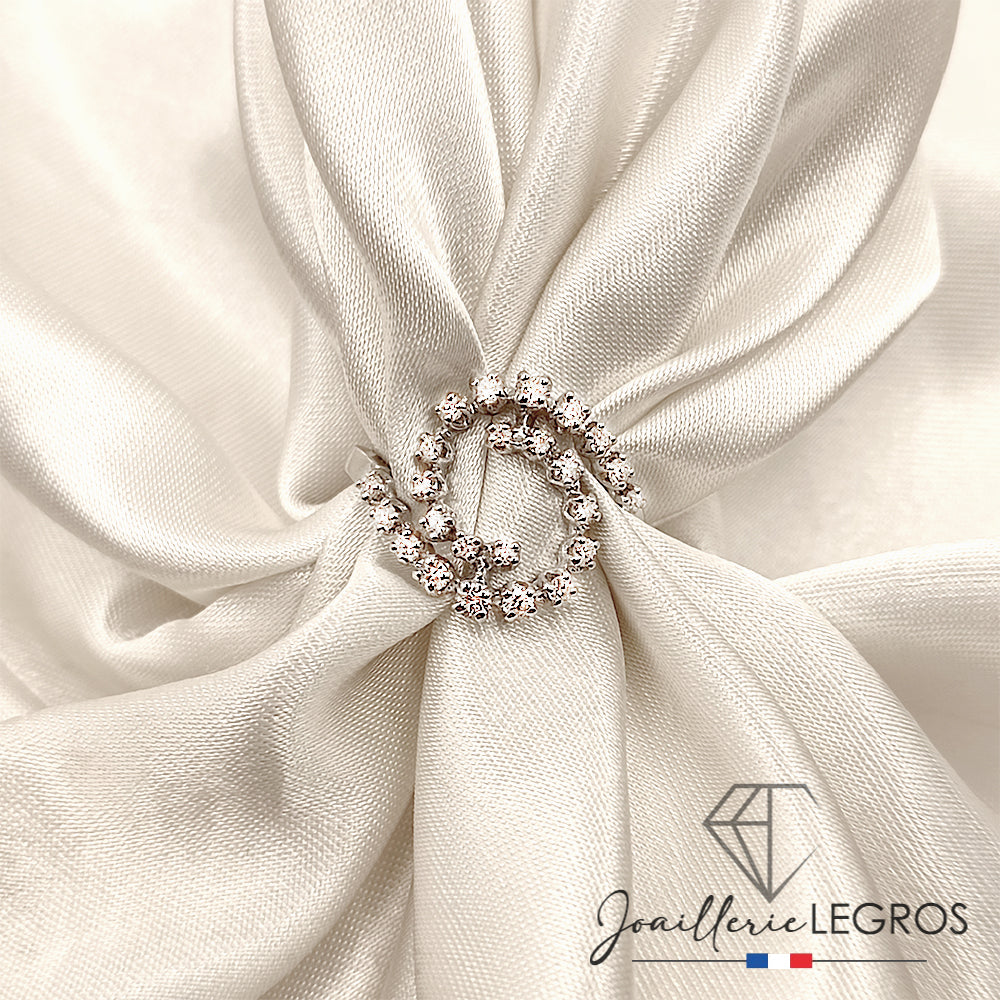 Bijou Bague Tourbillon en Or Gris 18 Carats – Sertie de Diamants joaillerie legros bijouterie