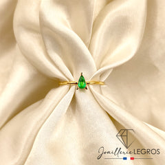 Bijou Bague en Or Jaune 18 Carats – Émeraude Naturelle joaillerie legros bijouterie