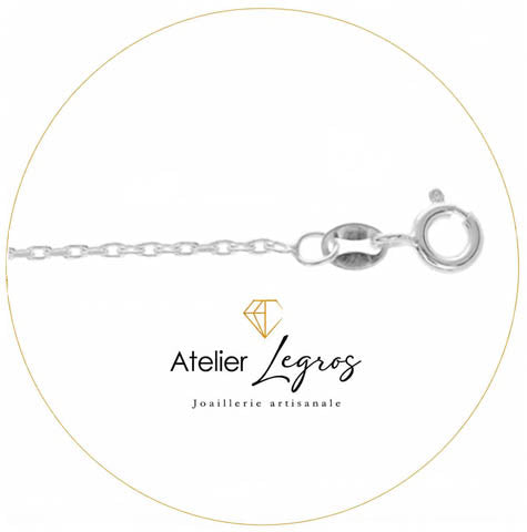 Chaine en argent 925 rhodié maille forçat 1.5 mm