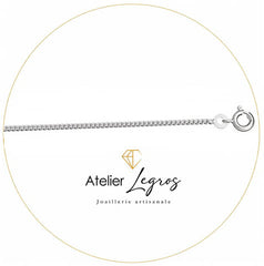 Bijou Chaine en argent 925 rhodié maille gourmette 1.8 mm joaillerie legros bijouterie