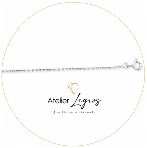 Bijou Chaîne forçat diamantée maille 1,2 mm or blanc (or gris) 18 carats joaillerie legros bijouterie
