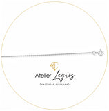 Chaîne forçat diamantée maille 1,4 mm or blanc (or gris) 18 carats