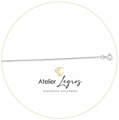 Chaîne forçat diamantée maille 1,4 mm or blanc (or gris) 18 carats