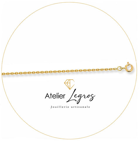 Bijou Chaîne forçat diamantée maille 1,4 mm or jaune 18 carats joaillerie legros bijouterie