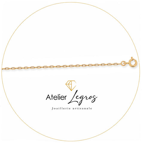 Bijou Chaîne forçat marine maille 1,4 mm or jaune 18 carats joaillerie legros bijouterie