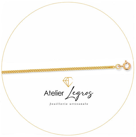 Bijou Chaîne gourmette diamantée maille 1,8 mm or jaune 18 carats joaillerie legros bijouterie