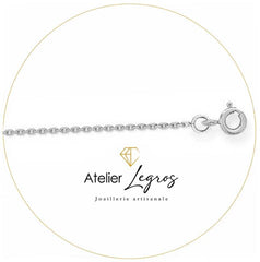 Bijou Chaîne gourmette diamantée maille 1 mm or gris 18 carats joaillerie legros bijouterie