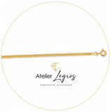 Chaîne gourmette diamantée maille 2,3 mm or jaune 18 carats