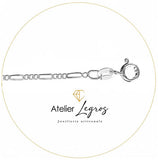 Bijou Chaine maille alternée 1-3 style cheval figaro 1,8 mm argent 925 joaillerie legros bijouterie