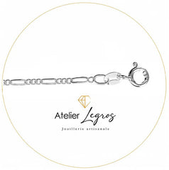 Bijou Chaine maille alternée 1-3 style cheval figaro 1,8 mm argent 925 joaillerie legros bijouterie