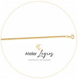 Chaîne or jaune maille forçat ronde 1,3 mm 18 carats