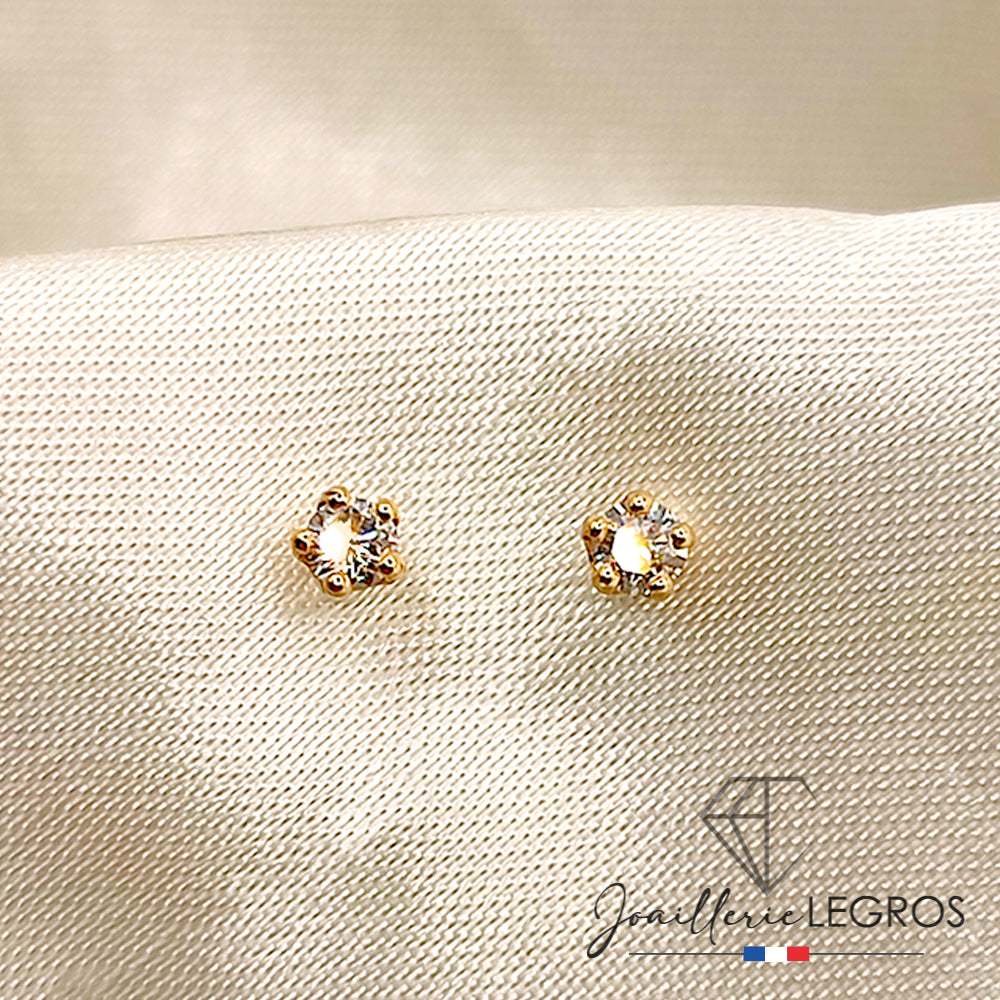 Bijou Clous d’oreilles en Or 18 Carats – Diamants de 0,08 à 0,18 ct joaillerie legros bijouterie