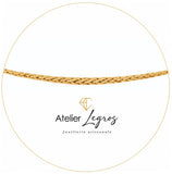 Bijou Collier creux maille palmier 3,5 mm en chute or jaune 18 carats joaillerie legros bijouterie