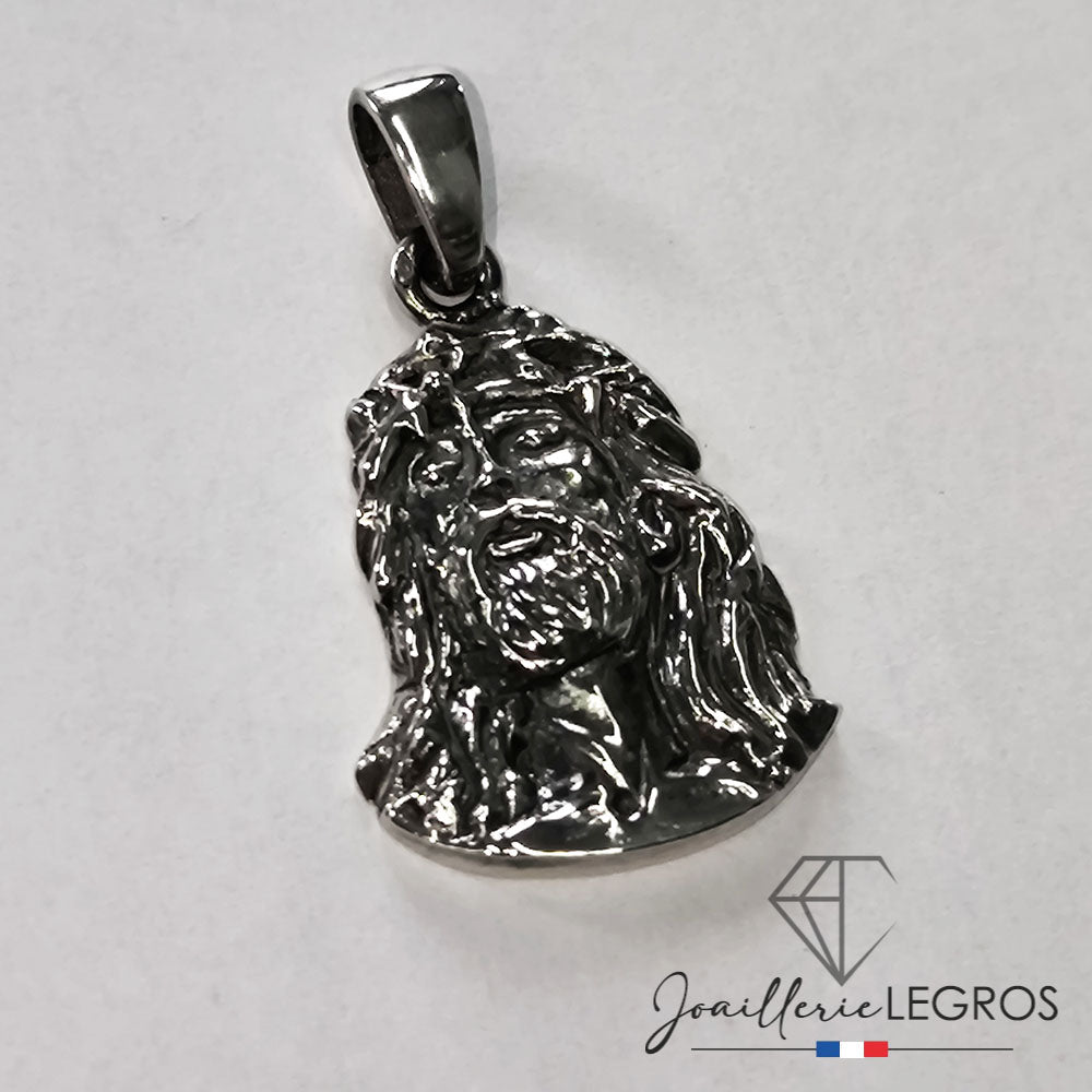 Bijou Médaille Jésus Visage du Christ Pendentif Argent 925 joaillerie legros bijouterie