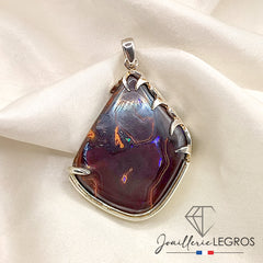 Bijou Pendentif Forme Libre – Opale Boulder en Argent 925 joaillerie legros bijouterie