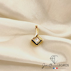 Bijou Pendentif en Or Jaune – Diamant Taille Princesse 0,11 ct joaillerie legros bijouterie