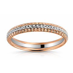 Bijou Alliance femme deux ors ciselée or rose et or blanc 18 carats joaillerie legros bijouterie