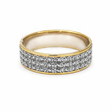 Bijou Alliance femme deux ors or jaune et or blanc palladié diamantée 18 carats Modèle Large joaillerie legros bijouterie