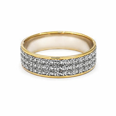 Bijou Alliance femme deux ors or jaune et or blanc palladié diamantée 18 carats Modèle Large joaillerie legros bijouterie