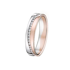 Bijou Alliance femme diamant tour complet bicolore en or rose et blanc 18 carats joaillerie legros bijouterie