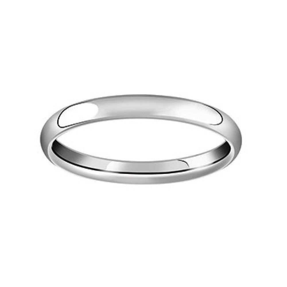 Bijou Alliance femme fine demi-jonc bombée à finition polie en or blanc 18 carats joaillerie legros bijouterie