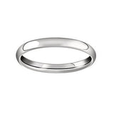 Bijou Alliance femme fine demi-jonc bombée à finition polie en or blanc 18 carats joaillerie legros bijouterie