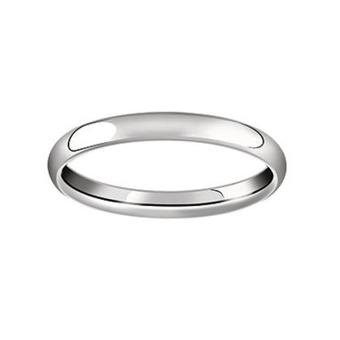 Bijou Alliance femme fine demi-jonc bombée à finition polie en or blanc 18 carats joaillerie legros bijouterie