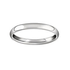 Bijou Alliance femme fine demi-jonc bombée à finition polie en or blanc 18 carats joaillerie legros bijouterie