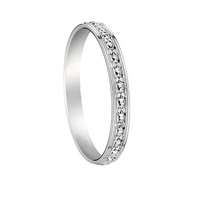Alliance femme or blanc 18 carats originale sans diamant