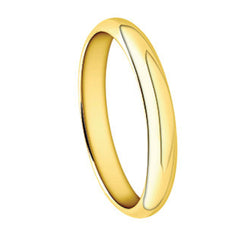 Bijou Alliance femme or jaune 18 carats demi-jonc simple classique poli largeur 3 mm joaillerie legros bijouterie