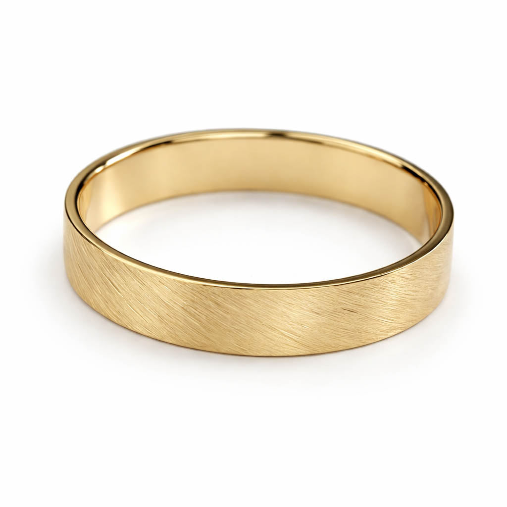 Bijou Alliance Or Jaune 18 Carats Jonc Bombé effet givré Homme & Femme Alliance mixte joaillerie legros bijouterie