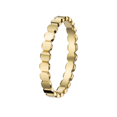 Bijou Alliance femme originale à motif pastilles polies en or jaune 18 carats joaillerie legros bijouterie