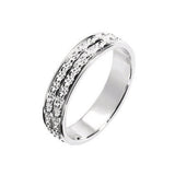 Bijou Alliance femme originale double rang à effet diamanté en or blanc 18 carats joaillerie legros bijouterie