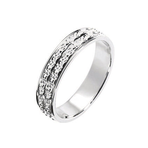Bijou Alliance femme originale double rang à effet diamanté en or blanc 18 carats joaillerie legros bijouterie