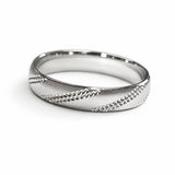 Alliance or blanc 18 carats ciselée et matée Mixte Homme & Femme