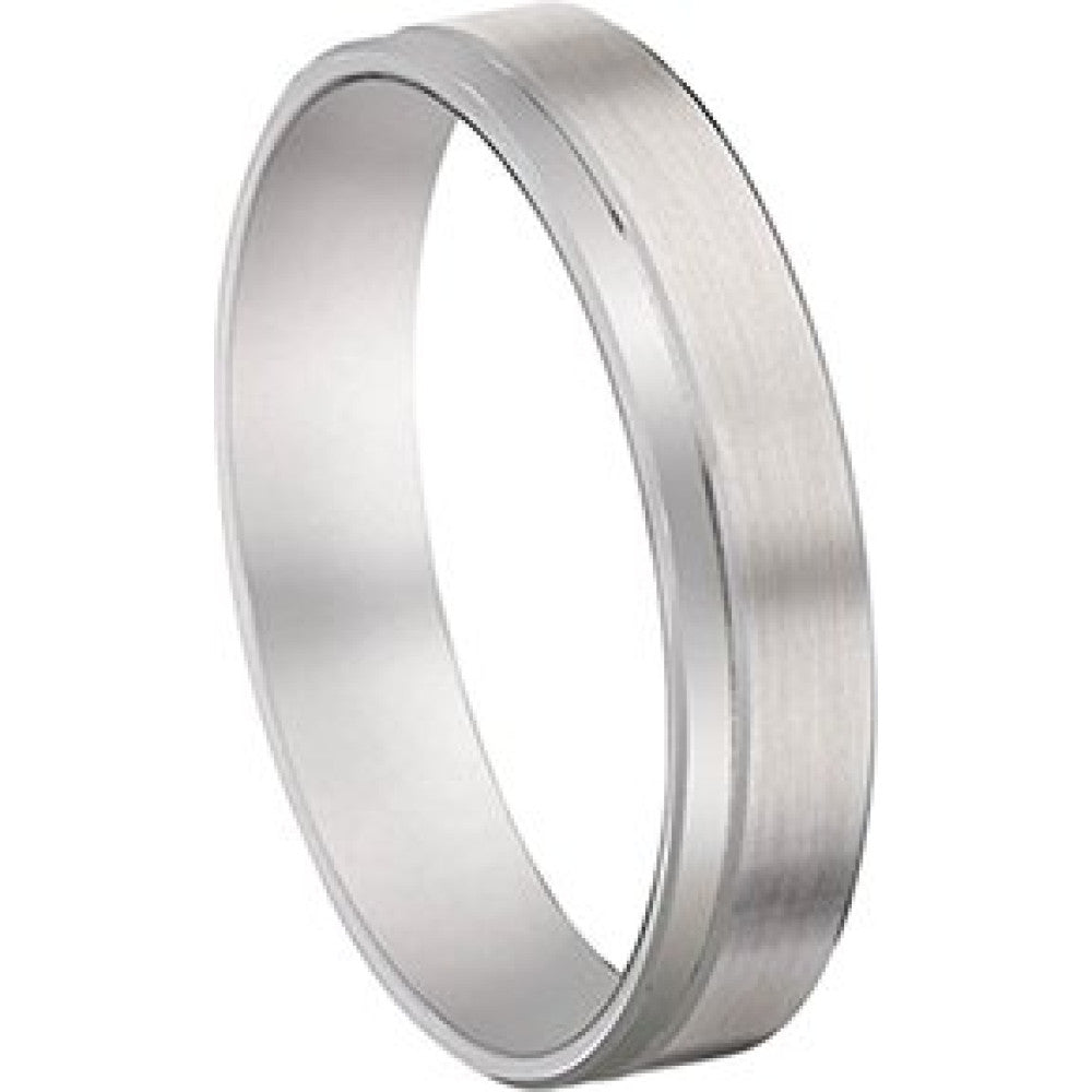 Bijou Alliance homme moderne forme ruban à finition brossée et polie en or blanc 18 carats joaillerie legros bijouterie