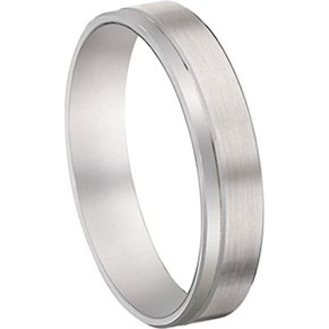 Bijou Alliance homme moderne forme ruban à finition brossée et polie en or blanc 18 carats joaillerie legros bijouterie