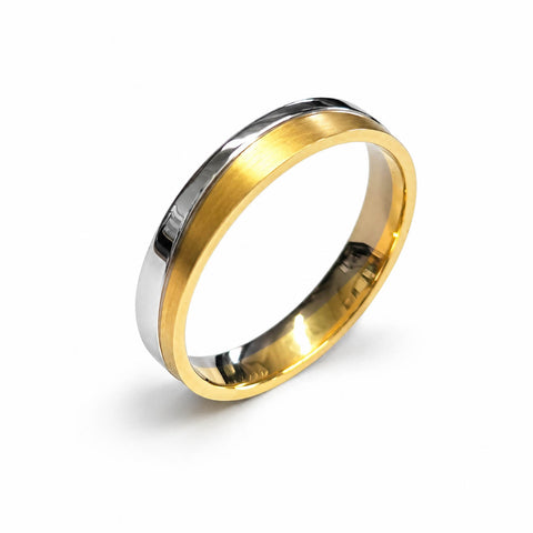 Alliance vague or jaune et or blanc 18 carats Homme