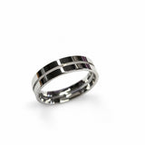 Alliance homme en or blanc 18 carats polie à rainure centrale