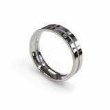 Alliance homme en or blanc 18 carats polie à rainure centrale